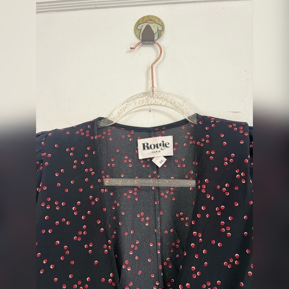 Rouje Gabin Wrap Mini Dress in Bordeaux Selena Gomez Size 2 - Picture 3 of 8